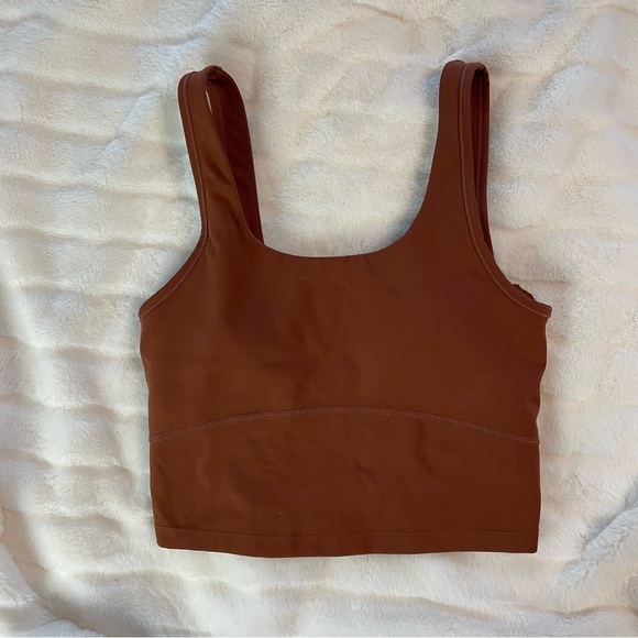 Cream Yoga | Rust Brown Ali Bra Tank with bra pads - Picture 3 of 6